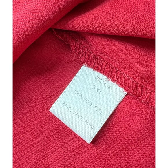 Zenobia Red Blouse Womens Size 3XL Top Keyhole Back Accent - Picture 7 of 9